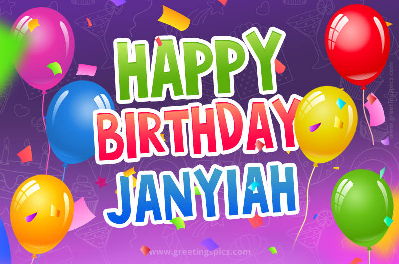 Happy Birthday Janyiah Festive Greeting Card