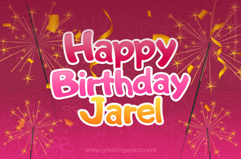 Happy Birthday Jarel Image with sparklers