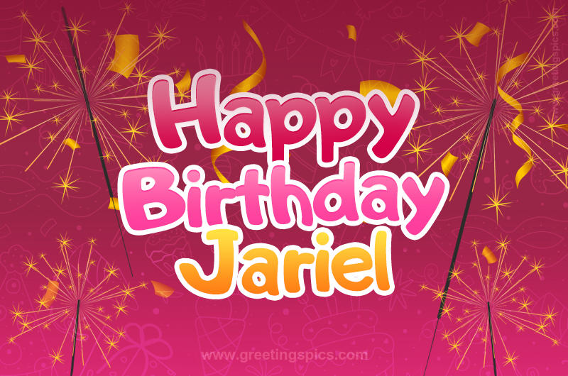 Happy Birthday Jariel Image with sparklers