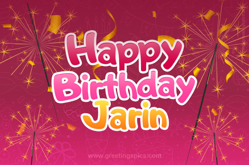 Happy Birthday Jarin Image with sparklers