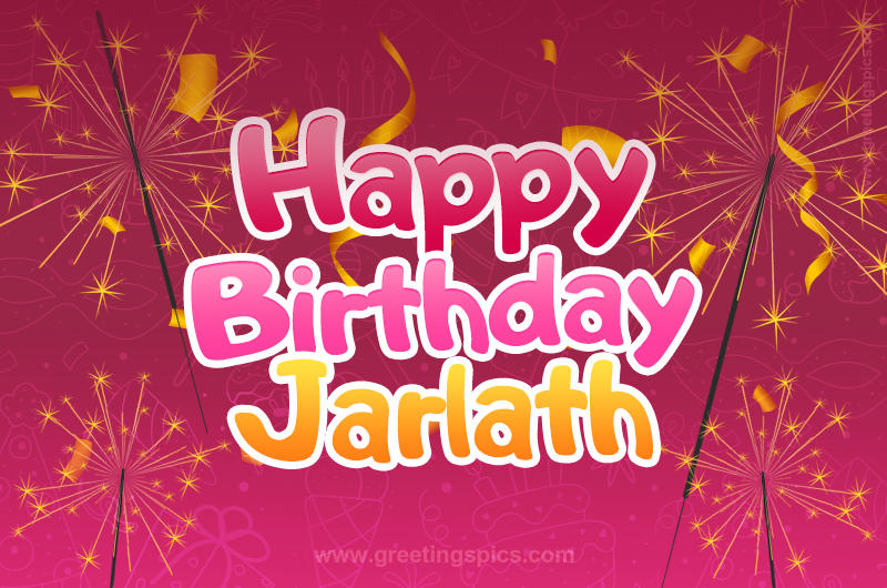 Happy Birthday Jarlath Image with sparklers