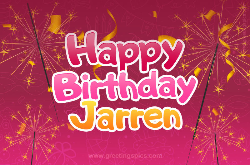 Happy Birthday Jarren Image with sparklers