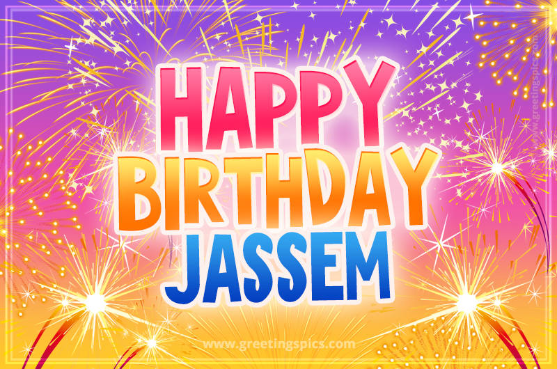 Happy Birthday Jassem Picture with fireworks