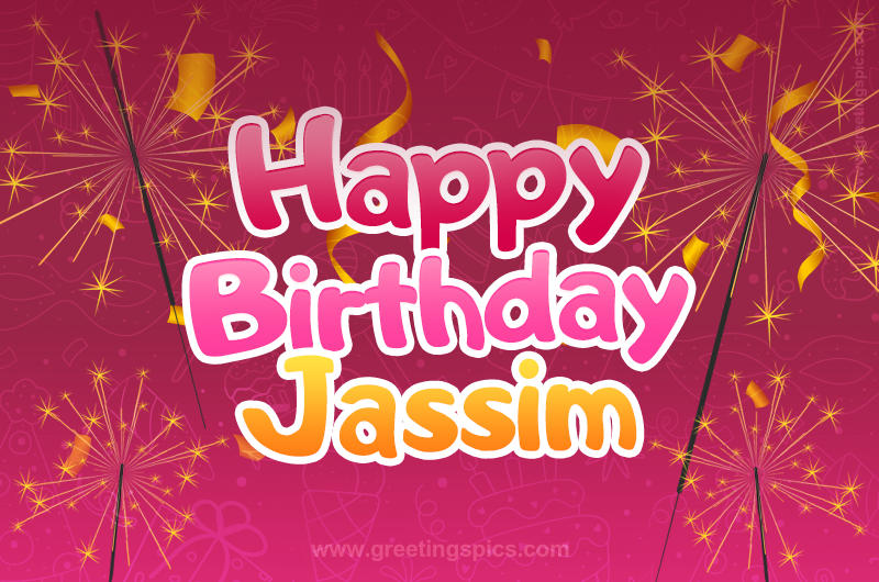 Happy Birthday Jassim Image with sparklers