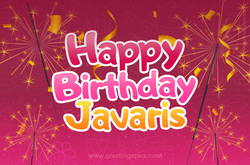 Happy Birthday Javaris Image with sparklers