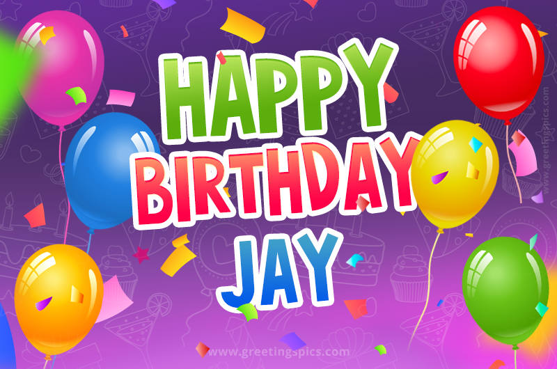 Happy Birthday Jay Festive Greeting Card