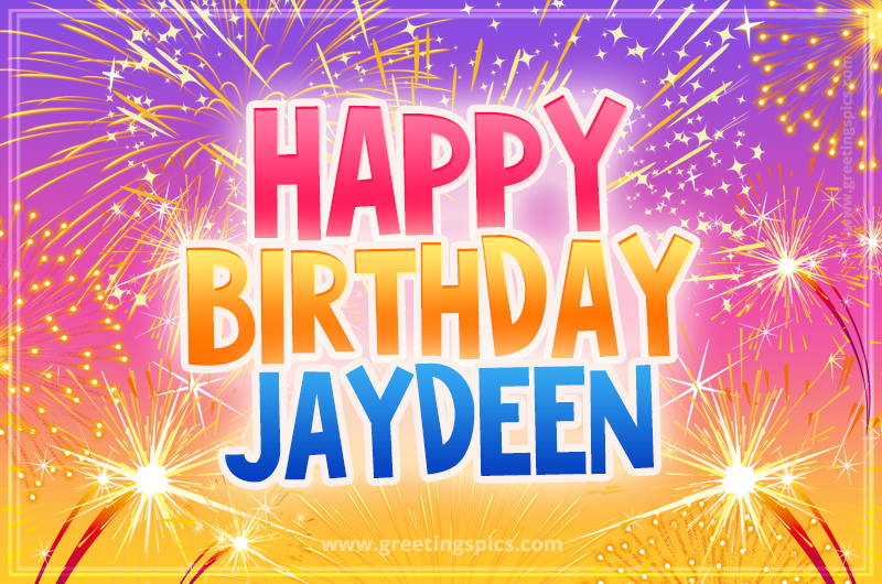 Happy Birthday Jaydeen Picture with fireworks