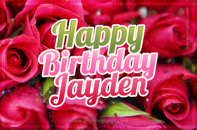 Happy Birthday Jayden beautiful Image with red roses