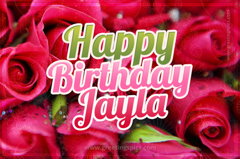 Happy Birthday Jayla beautiful Image with red roses