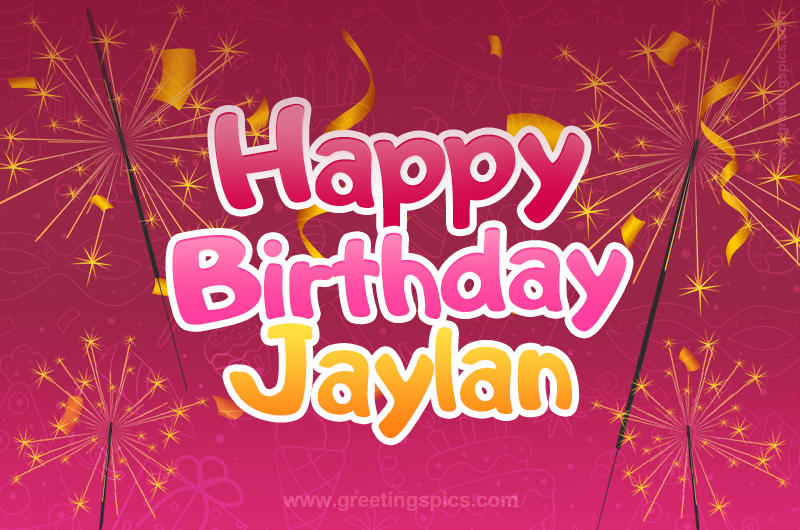 Happy Birthday Jaylan Image with sparklers