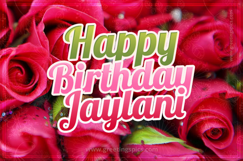 Happy Birthday Jaylani beautiful Image with red roses