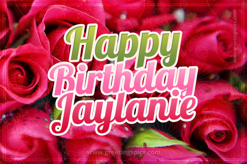 Happy Birthday Jaylanie beautiful Image with red roses