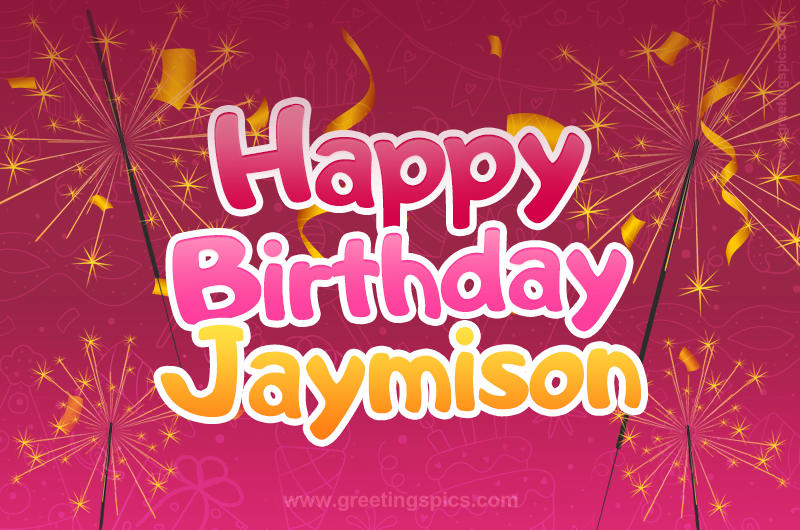 Happy Birthday Jaymison Image with sparklers