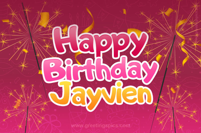 Happy Birthday Jayvien Image with sparklers