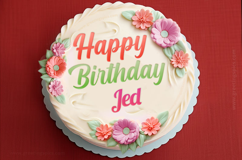 Happy Birthday Jed Cake Image With Name