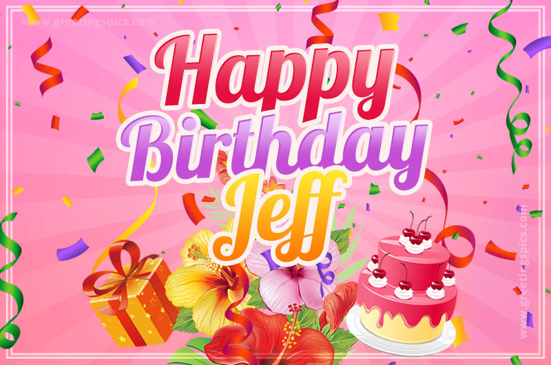 Beautiful Birthday Card for Jeff with pink background