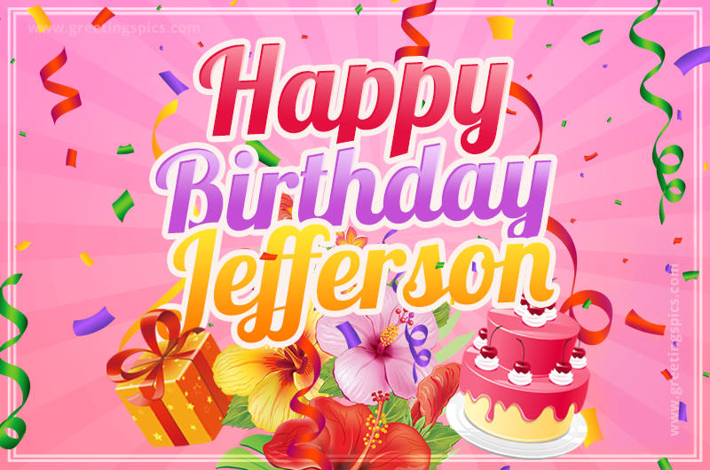 Beautiful Birthday Card for Jefferson with pink background