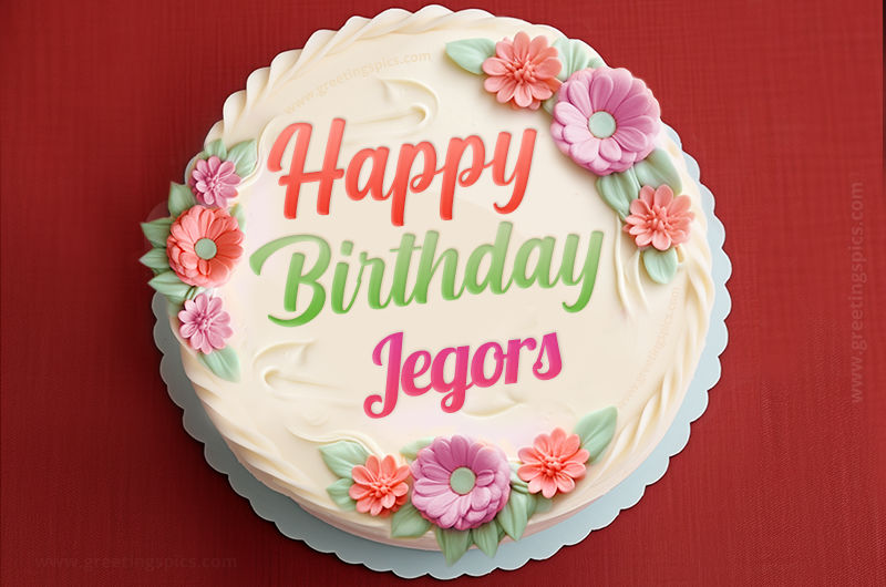 Happy Birthday Jegors Cake Image With Name