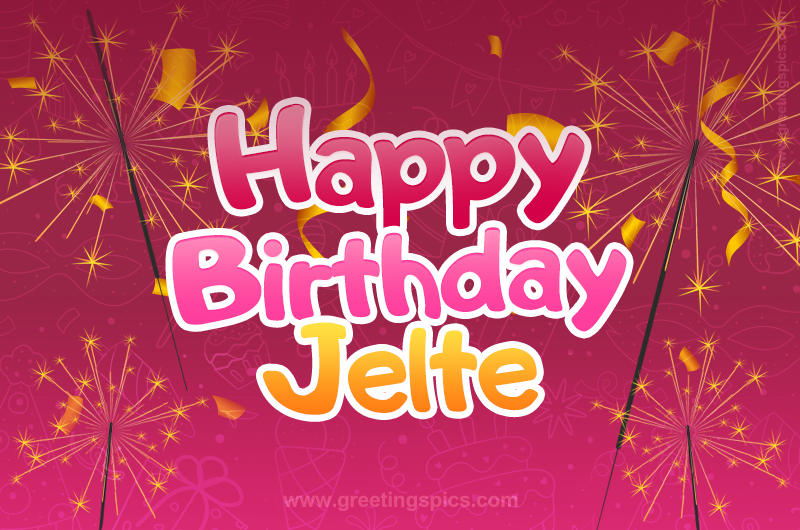 Happy Birthday Jelte Image with sparklers