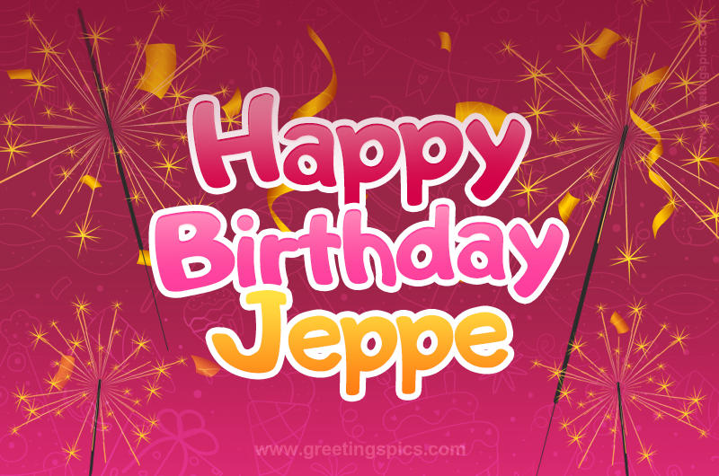 Happy Birthday Jeppe Image with sparklers