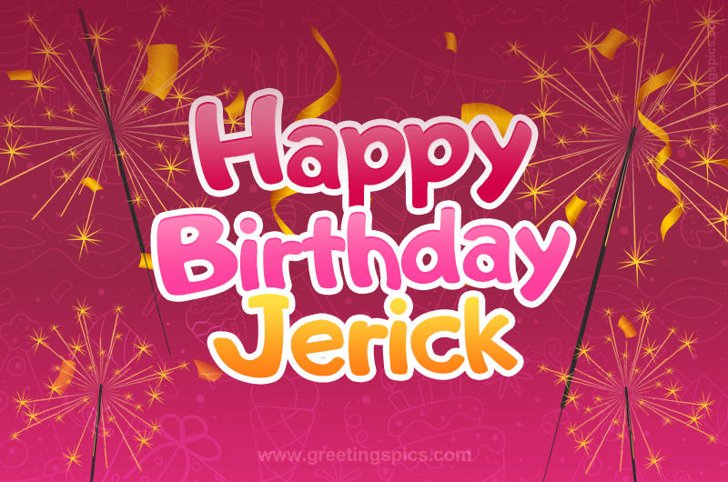 Happy Birthday Jerick Image with sparklers