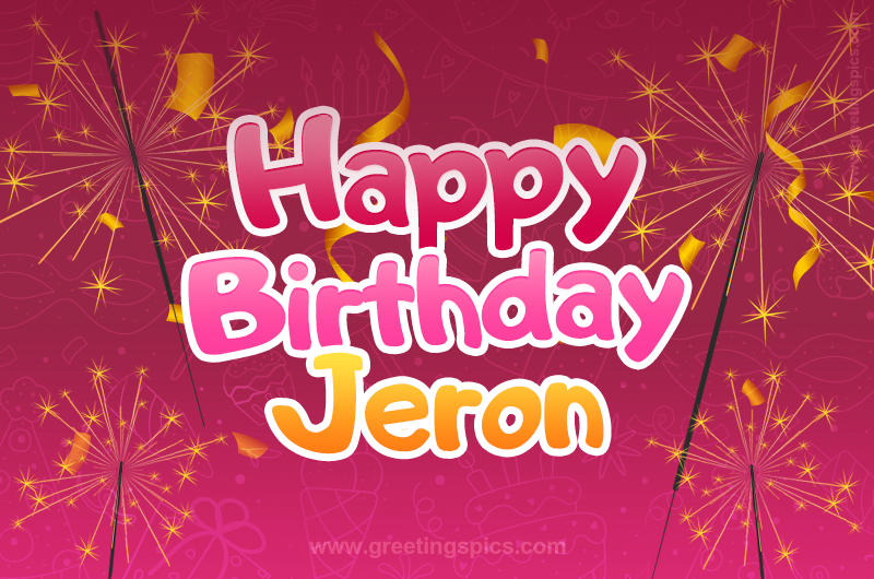 Happy Birthday Jeron Image with sparklers