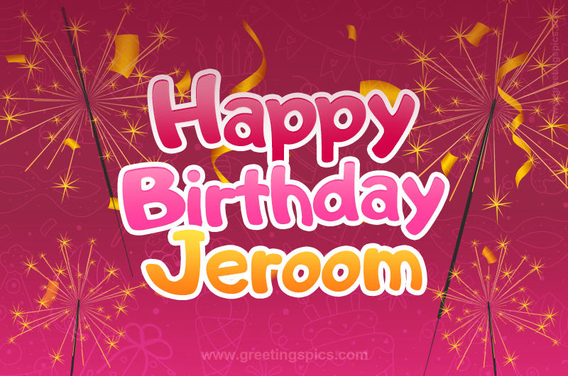 Happy Birthday Jeroom Image with sparklers