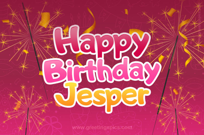 Happy Birthday Jesper Image with sparklers