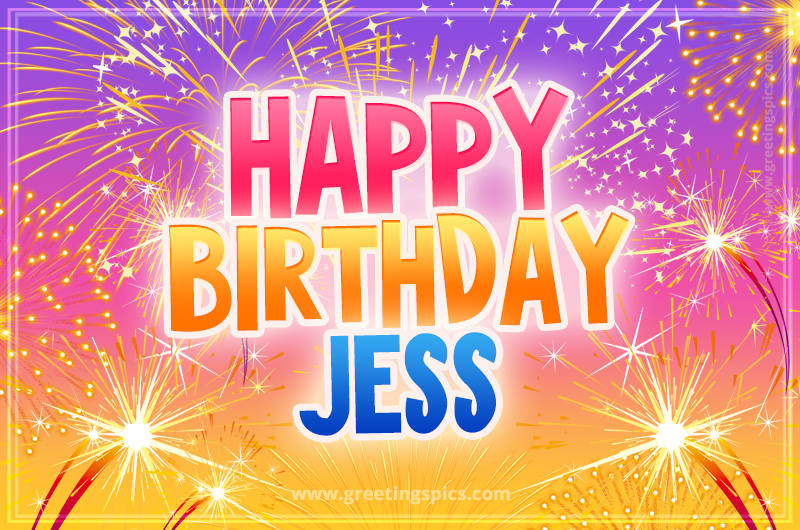 Happy Birthday Jess Picture with fireworks