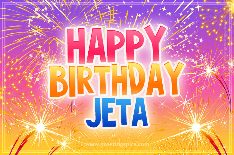 Happy Birthday Jeta Picture with fireworks