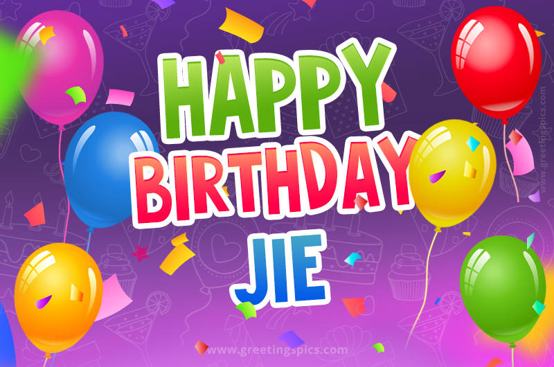 Happy Birthday Jie Festive Greeting Card