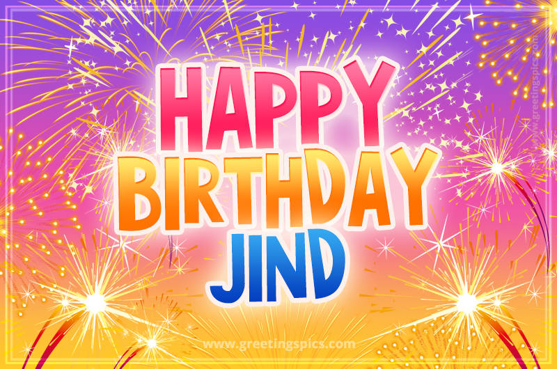 Happy Birthday Jind Picture with fireworks