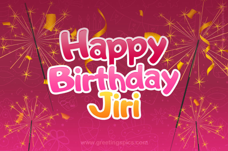 Happy Birthday Jiri Image with sparklers