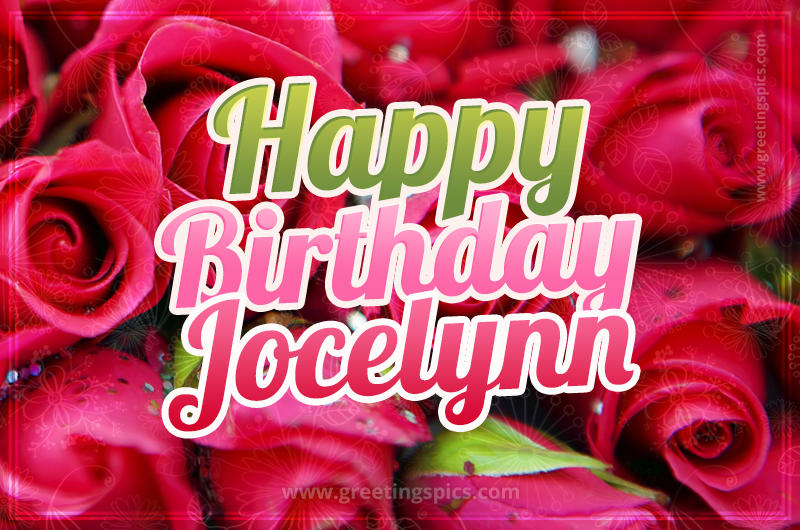 Happy Birthday Jocelynn beautiful Image with red roses