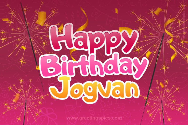 Happy Birthday Jogvan Image with sparklers