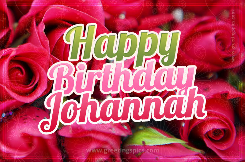 Happy Birthday Johannah beautiful Image with red roses