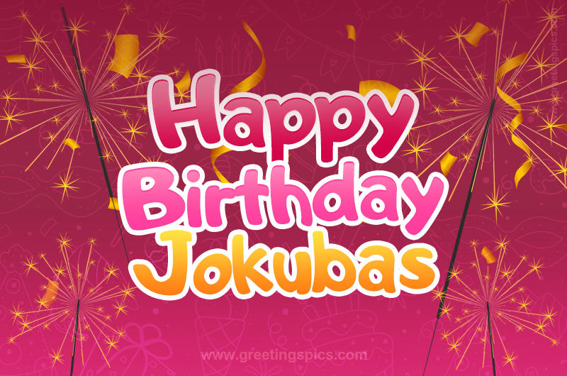 Happy Birthday Jokubas Image with sparklers