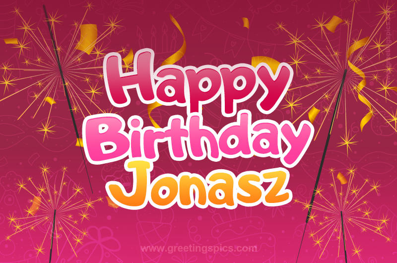 Happy Birthday Jonasz Image with sparklers