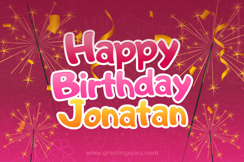 Happy Birthday Jonatan Image with sparklers