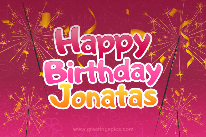 Happy Birthday Jonatas Image with sparklers