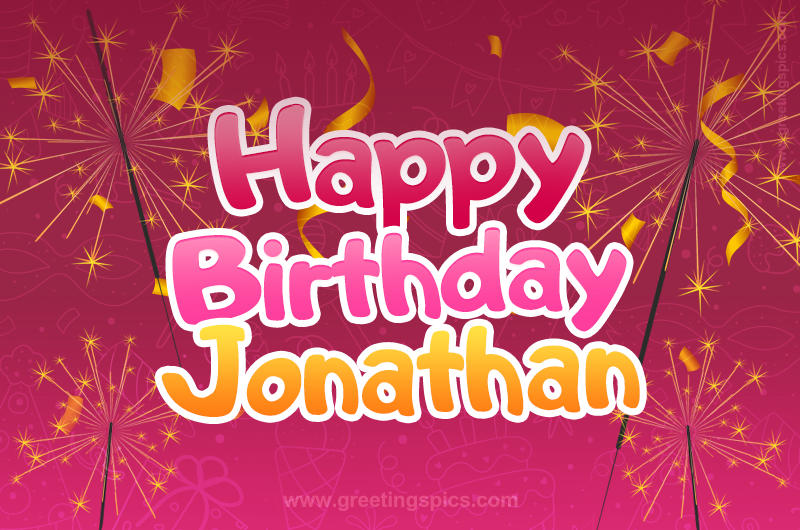 Happy Birthday Jonathan Image with sparklers