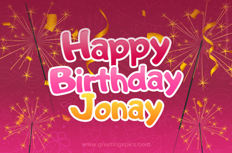 Happy Birthday Jonay Image with sparklers