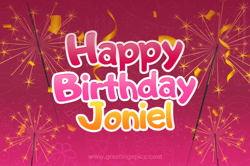 Happy Birthday Joniel Image with sparklers