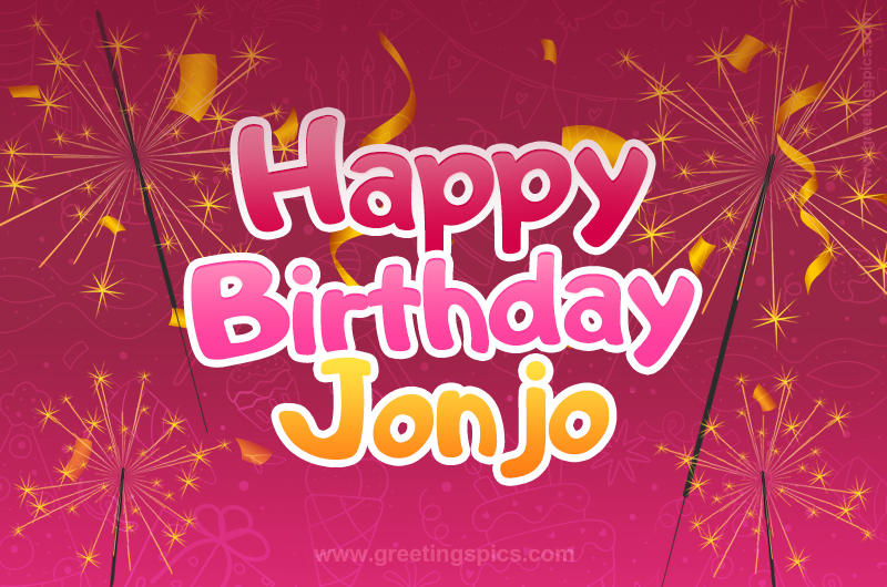 Happy Birthday Jonjo Image with sparklers