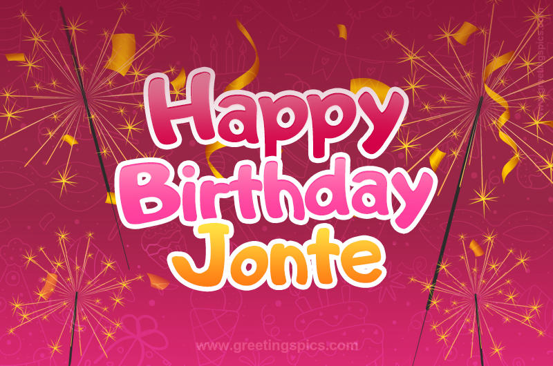 Happy Birthday Jonte Image with sparklers