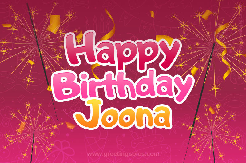 Happy Birthday Joona Image with sparklers