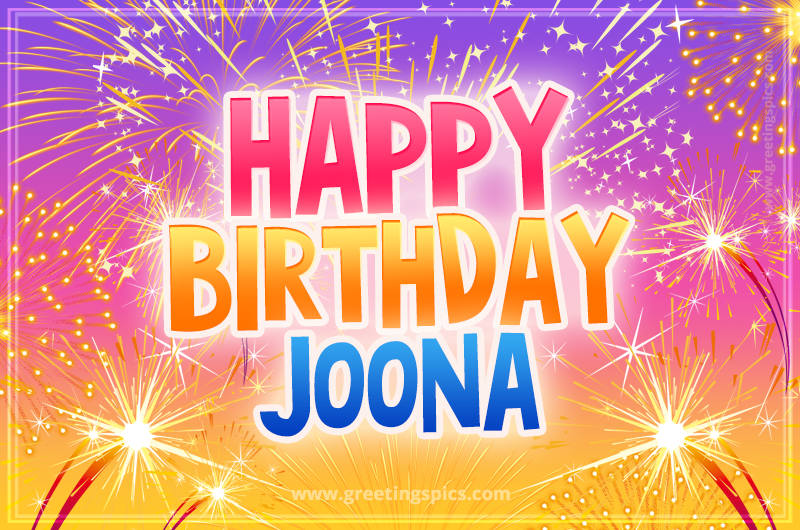 Happy Birthday Joona Picture with fireworks