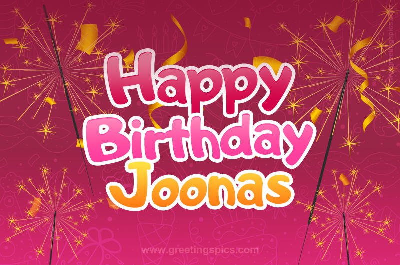 Happy Birthday Joonas Image with sparklers