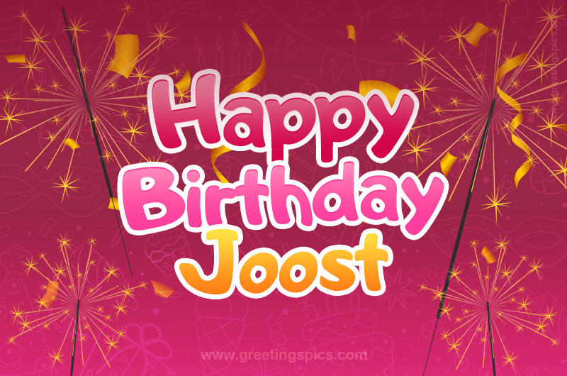 Happy Birthday Joost Image with sparklers