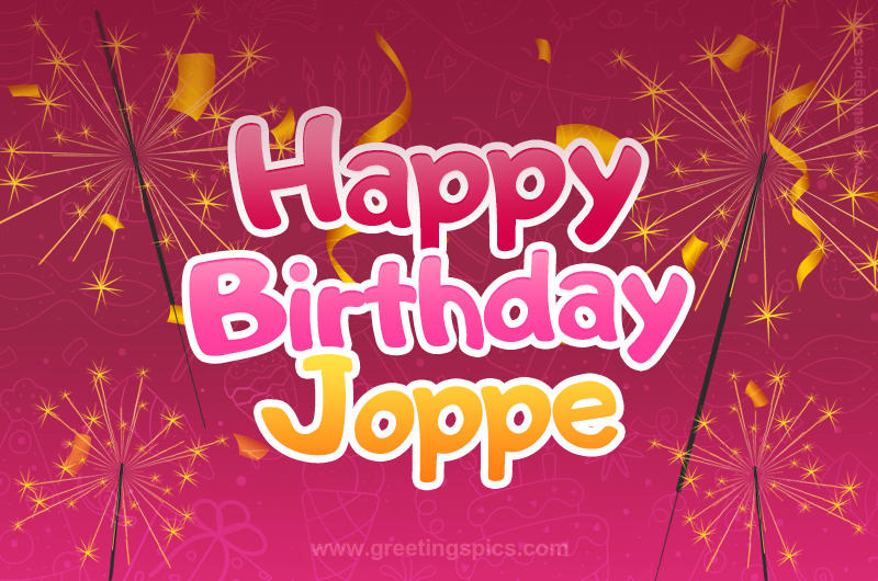 Happy Birthday Joppe Image with sparklers